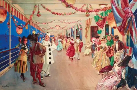 En maskert ball på et skip