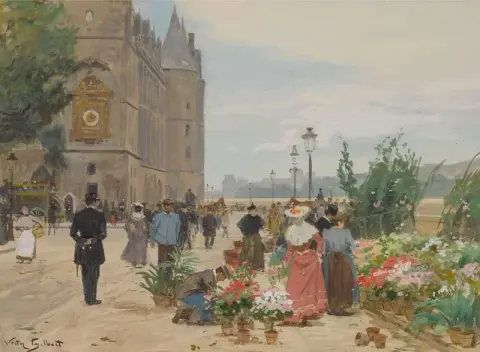Blomsterselger utenfor Conciergerie Paris