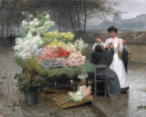 Blomsterselgeren på kaiene i Paris ca. 1890