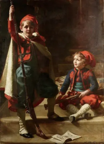 Zouaves - 埃米尔·蒙德先生的弗朗西斯和菲利普·蒙德儿子的肖像。 1907年