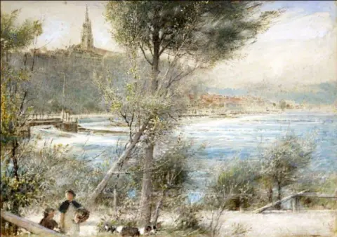 Utsikt över Aare-floden Bern Schweiz