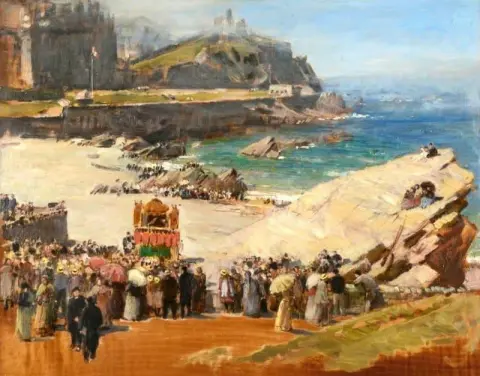 潘趣和朱迪在伊尔弗勒科姆海滩 1897