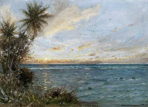 Soluppgång över korallrevet Barbados 1912