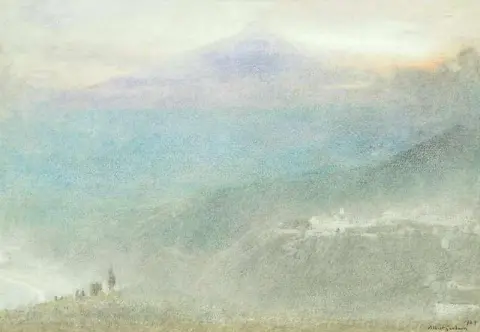 西西里岛埃特纳火山景观 1904 年