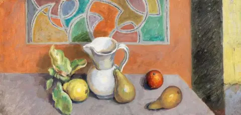 Natura morta con frutta e brocca, 1960