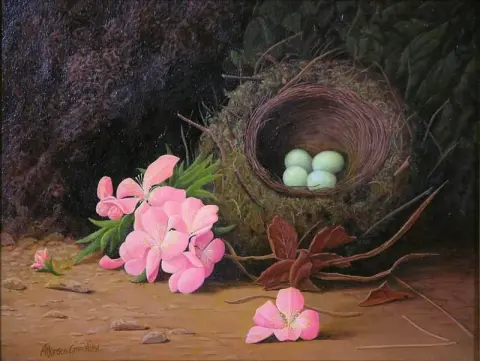 Still Life With Flowers And Birds Nest