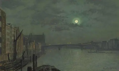 View From Blackfriars Bridge By Moonlight 1882