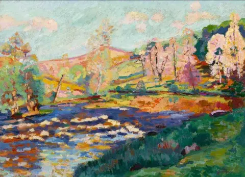 橙色风景，约 1886 年