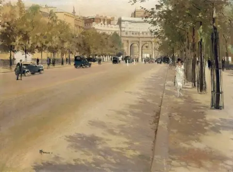 O shopping olhando para o Admiralty Arch Londres 1925