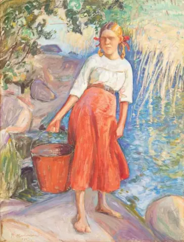 Menina buscando água