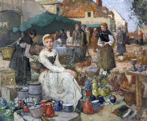 Een Straatmarkt In Picardië