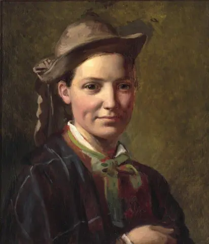 Portrait Of Miss Sophie Moller With Checkered Jacket And Hat