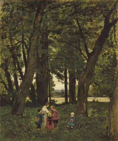 Group Of Children In A Wood