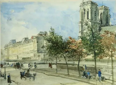 View Of The Le De La Cite With Notre-dame Cathedral Paris Ca. 1860