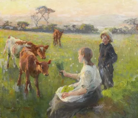 Кормление телят 1906