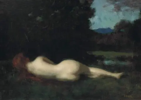 Liggande nymf. Stor kopia 1896