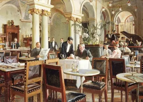 Een café in Kopenhagen 1906