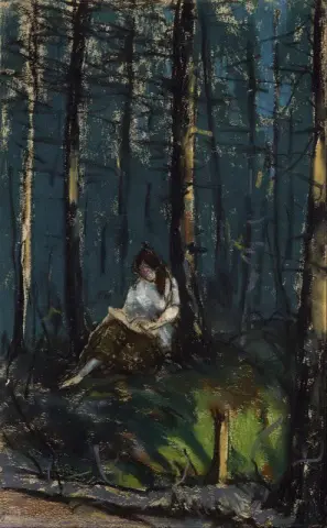 Läsaren i skogen 1918