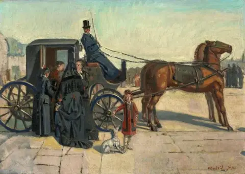 מרכבת שני סוסים בכיכר במדריד, 1878-79