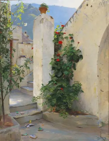 Blomstrende Pelargonia. Motivo Fra Capri