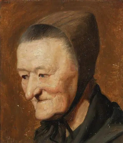 Портрет пожилой женщины в чепце 1882