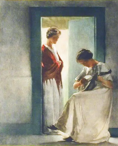 Δύο κορίτσια σε ένα κατώφλι 1898