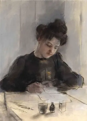 スケッチする少女 1905 年頃