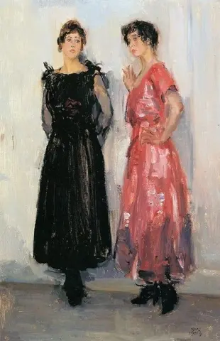 Ippy 和 Gertie 在阿姆斯特丹 Hirsch 时装店合影，1916 年