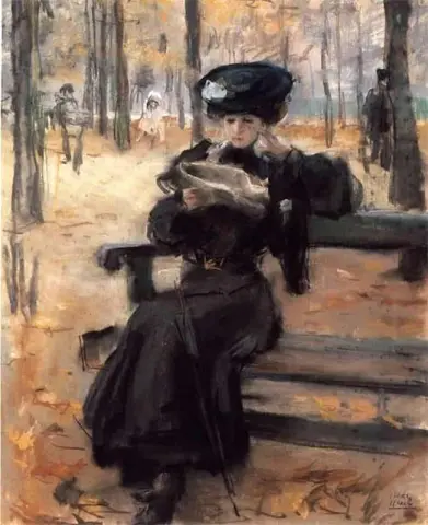杜乐丽花园里的读书女士，约 1904-07