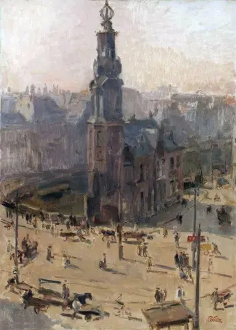 1918 年阿姆斯特丹 Munttower 景观