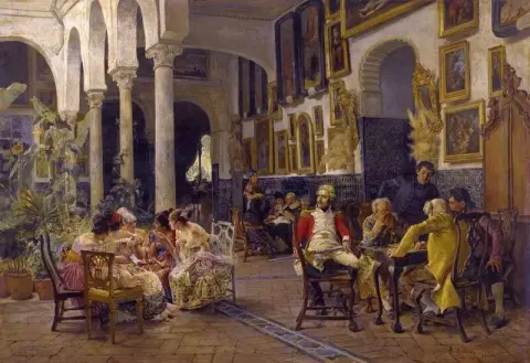 Conversation In A Sevillian Courtyard 1881