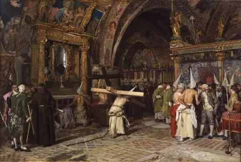 Penitents In The Lower Basilica Of Assisi