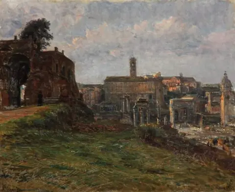 Parti Fra Klostret S. Bonaventura Palatina Rom 1909