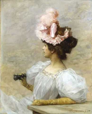Donna con binocolo da teatro 1897