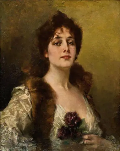 Dame Mit Rosen