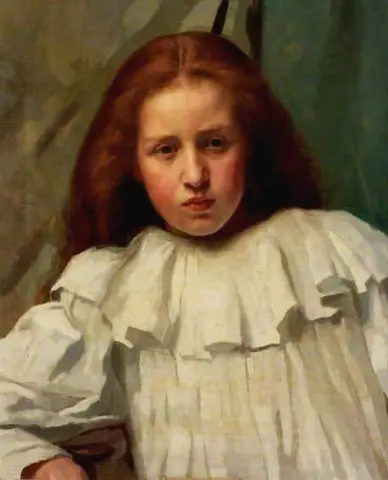 Girl In A White Dress Ca. 1896