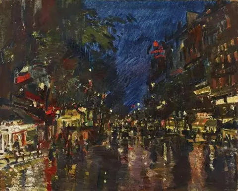 Бульвар Осман ночью 1927 г.