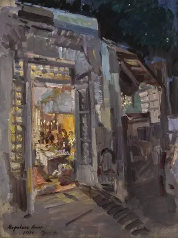 Дом в Гурзуфе со свечами внутри 1913 г.