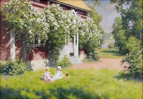 Gardsidyll I Sommargronska 1912