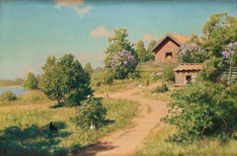 Landscape With Hens