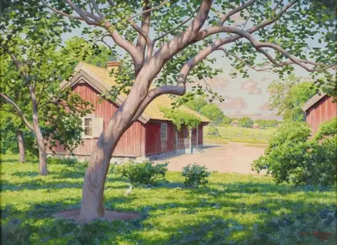 Sommarlandskap Med Hus 1919