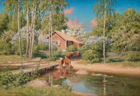 Summer Landscape With Cows 1