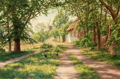 Summer Landscape With Windmill