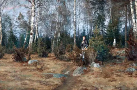 Woman In A Spring Landscape 1887