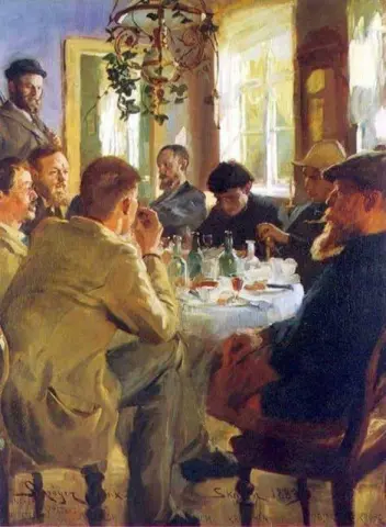 Konstnärslunch på Skagen 1883