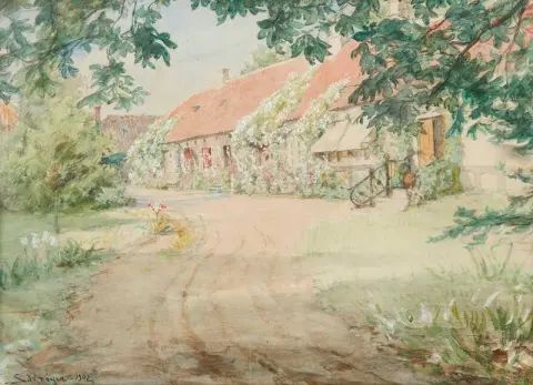 Blommande blommor på en sommardag 1902