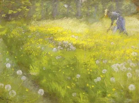 玛丽·克罗耶 (Marie Kroyer) 在斯卡恩 (Skagen) 花园里