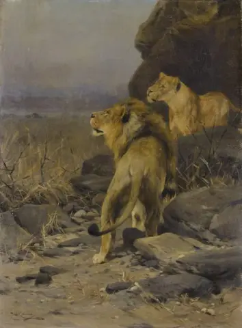 שני אריות בשמירה כ. 1917