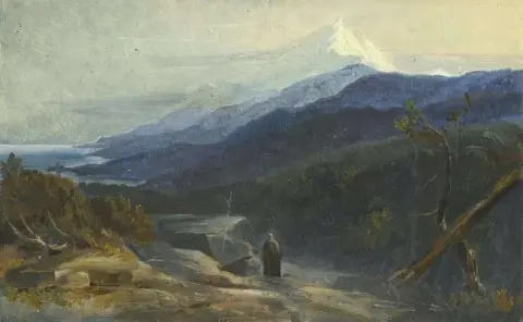 希腊阿索斯山景观，约 1857 年