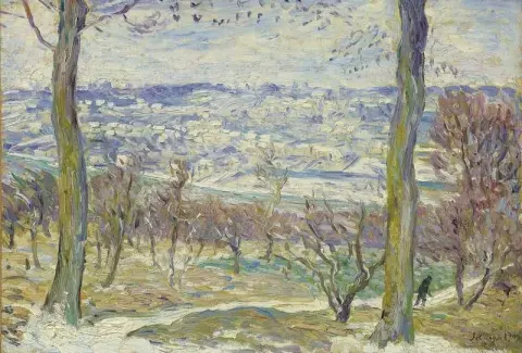 1909年巴黎周围的雪景